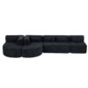 Upholstered Sofa Free Combined Sofa Couch With 2 Chaise Lounge And 5 Back Pillows For Living Room - Black - Image 22