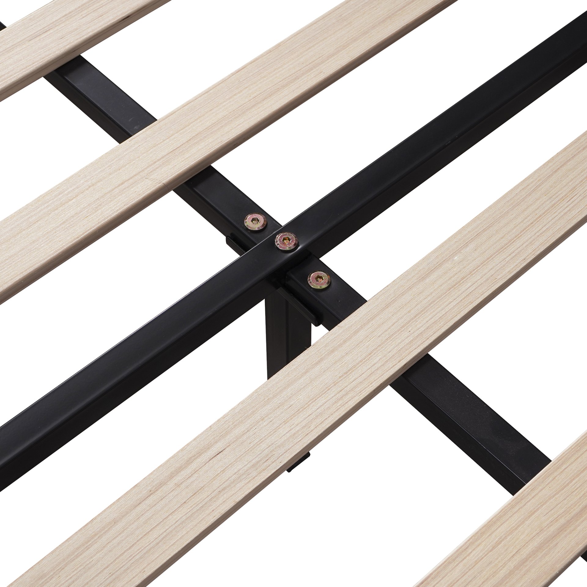 Full Size Upholstered Platform Bed With Flower Pattern Headboard - Bean Paste Red - Image 7