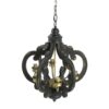 French Country Wood Chandelier, 6 Light Farmhouse Pendant Light Fixture With Adjustable Chain For Kitchen Foyer Hallway, Bulb Not Included - Black - Image 7