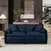 Oversized Chenille Loveseat Sofa, Modern Comfy Deep Seat Love Seat, Diy Combination - Blue - Image 2
