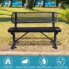 Outdoor Steel Bench With Backrest - Black - Image 5