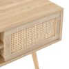 55.12" Rattan TV Cabinet, Double Sliding Doors For Storage, Adjustable Shelf, Solid Wood Legs, TV Console For Living Room - Natural - Image 13