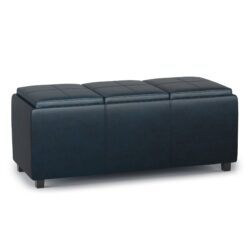 Avalon - Storage Ottoman - Distressed Dark Blue