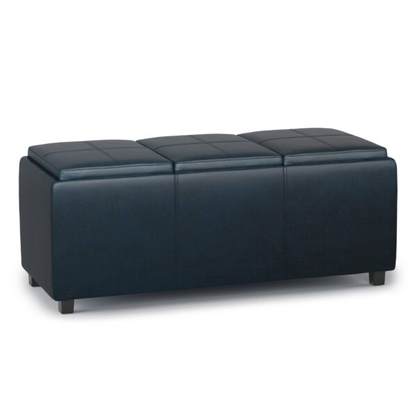 Avalon - Storage Ottoman - Distressed Dark Blue