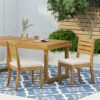Outdoor Armless Dining Chair With Cushions (Set of 2) - Natural / Beige - Image 2