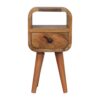 Extra Mini Curve Open Slot Nightstand - Oak - Image 11