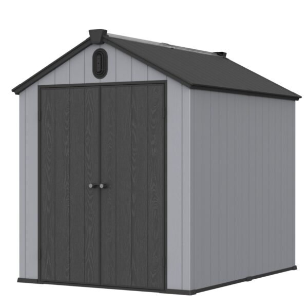 Xwt012 Plastic Storage Shed For Backyard Garden Big Spire Tool Storage - Black / Gray