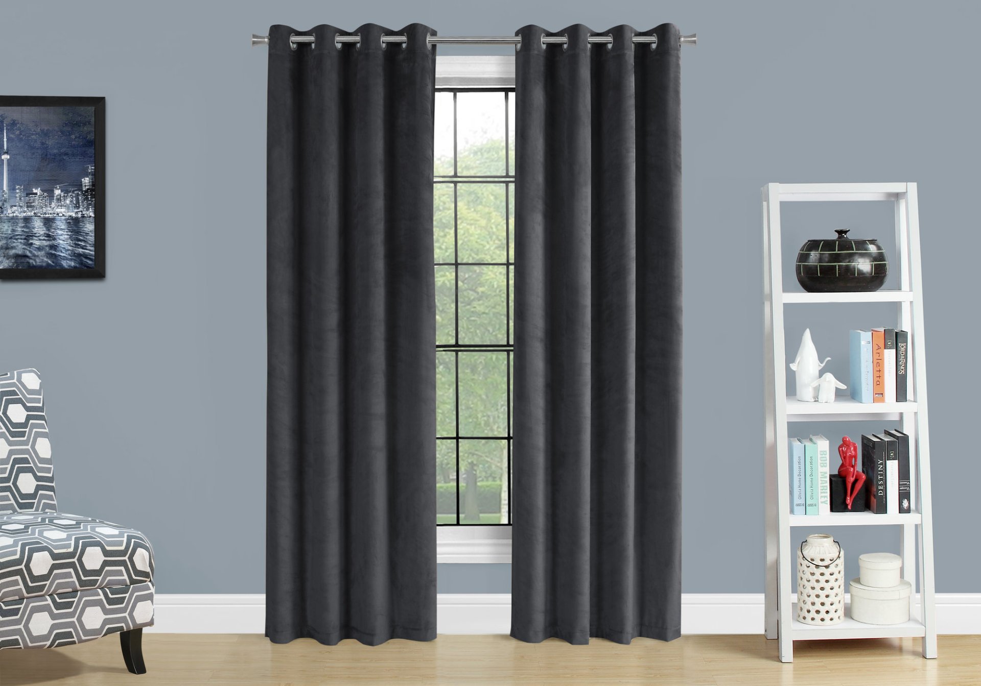 2 Pieces Set, Curtain Panel, Room Darkening, Grommet, Versatile Use - Gray - Image 4