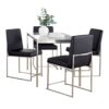 Fuji - High Back Contemporary Dining Set, Glass 5 Piece - Black - Image 2