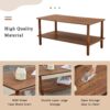 Modern 2 Tier Coffee Table For Living Room Furniture, Rectangular Center Table With Open Storage Shelf, Rounded Rubberwood Legs, Stable And Durable - Walnut - Image 10