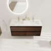Modern Bathroom Vanity With Dual Resin Sink, Soft Close Drawers - California Walnut - Image 5