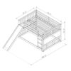 Full Over Full Bunk Bed With Slide And Ladder - Gray - Image 3