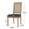 French Country Dining Chair Set With Upholstered Seats And Cane Backrest - Brown - Image 3