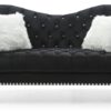 Elegant Round Arm Loveseat - Classic Black - Image 2