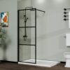 Shower Screen Door Walk In Wet Room, 3 Panel Style - Black - Image 2