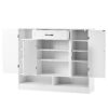 Sleek And Modern Shoe Cabinet With Adjustable Shelves, Space Saving Design Side Board For Various Sizes Of Items - White - Image 13