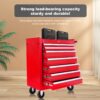 Red 7 Drawer Metal Rolling Tool Chest With Locking System And Wheels, Steel Construction - Red - Image 2