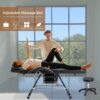 Massage Salon Tattoo Chair With Two Trays Esthetician Bed With Hydraulic Stool, Multi-Purpose 3-Section Facial Bed Table, Adjustable Beauty Barber Spa Beauty Equipment - Black - Image 2