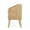 Contemporary End Table With Rattan Accents And Tempered Glass - Natural / White - Image 9