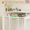 Wooden Dog Crate Furniture With Divider And Storage - White - Image 6