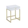 Coleen - Accent Table - White / Brass - Image 2