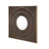 Square Carved Mirror With Pleated Design WithIron Frame, Neutral Colorway Wall Decor For Living Room Bathroom Entryway - Brown - Image 7