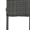5 Pieces Outdoor Patio Wicker Bar Set, Bar Height Chairs With Non-Slip Feet And Fixed Rope, Removable Cushion, Acacia Wood Table Top - Brown / Gray - Image 18