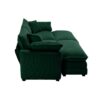 Corduroy 2 Seater Sofa With Ottoman For Small Living Spaces - Green - Image 15