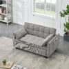 Two-Seat Casual Sofa With Pull Out Bed, Living Room Furniture - Light Gray - Image 3