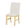 Topmax - 7 Piece Traditional Extendable Dining Table Set With Butterfly Leaf And 6 Upholstered Dining Table Set - Natural - Image 16