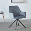 Modern Desk Chair No Wheel, Ergonomic Office Chair Home Office Upholstered Chair, Computer Chair For Bedroom, Reception Room, Living Room With Metal Legs - Blue - Image 3