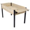 Raised Garden Bed With Metal Legs And Folding Storage Shelf For Outdoor Patio Deck Balcony - Black / Natural - Image 5