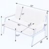 Modern Metal Frame Sofa With Sponge Filling For Compact Spaces And Versatile Use - Black - Image 3