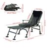 Camping Lounge Chair With Detachable Footrest, Portable Folding Reclining Camping Chair With Adjustable Backrest For Indoor And Outdoor Camping Beach Hiking Fishing - Green / Black - Image 3