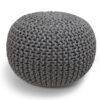 Nikki - Hand Knit Round Pouf - Gray - Image 2