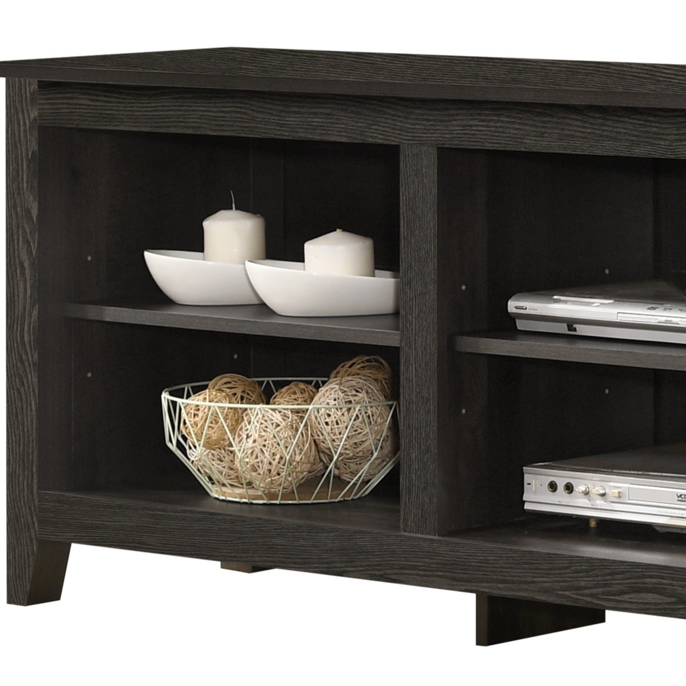 Benito - TV Stand With Open Shelves And Cable Management - Dark Gray - Image 5
