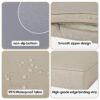 14 Pack Cushion Covers For 7 Piece Wicker Rattan Sectional Sofa (6 Seater), Outdoor Seat And Back Slipcovers With Zippers - Khaki - Image 4