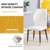 4 Modern Dining Chairs With Stylish Patterned Backrest And Black Metal Legs - White - Image 6