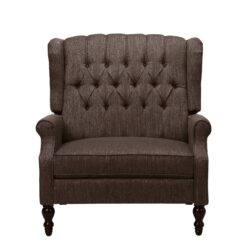 Dunham - Contemporary Fabric Tufted Oversized Pushback Recliner - Brown