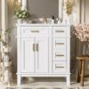 30" Bathroom Vanity With Sink, Soft Close Storage Cabinet - White - Image 2