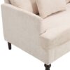 Mid Century Modern Chenille Fabric Loveseat Sofa With Brown Wood Feet, 2 Seat Upholstered Couch For Living Room And Bedroom - Beige - Image 12