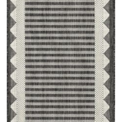 Sunshine - 2'7" X 7'3" Indoor, Outdoor Area Rug, Polypropylene - Anthracite