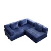 Convertible Floor Sofa Bed With Fixed Shape Frame, Boneless Modular Sectional Sofa, For Living Room - Dark Blue - Image 17