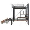 Full Over Twin-Twin Triple Bunk Bed With Drawers And Staircase - Black - Image 3