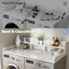 Washer Dryer Countertop Organizer, Double Layer Wooden Laundry Shelf Topper With Edge For Storage - White - Image 4
