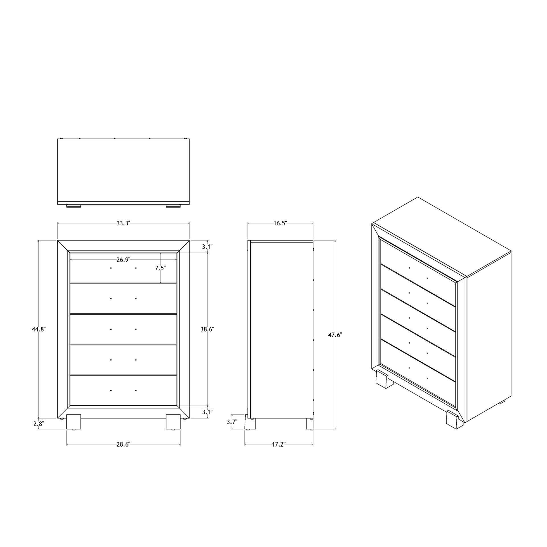 Skye - Marble Chest - White - Image 3