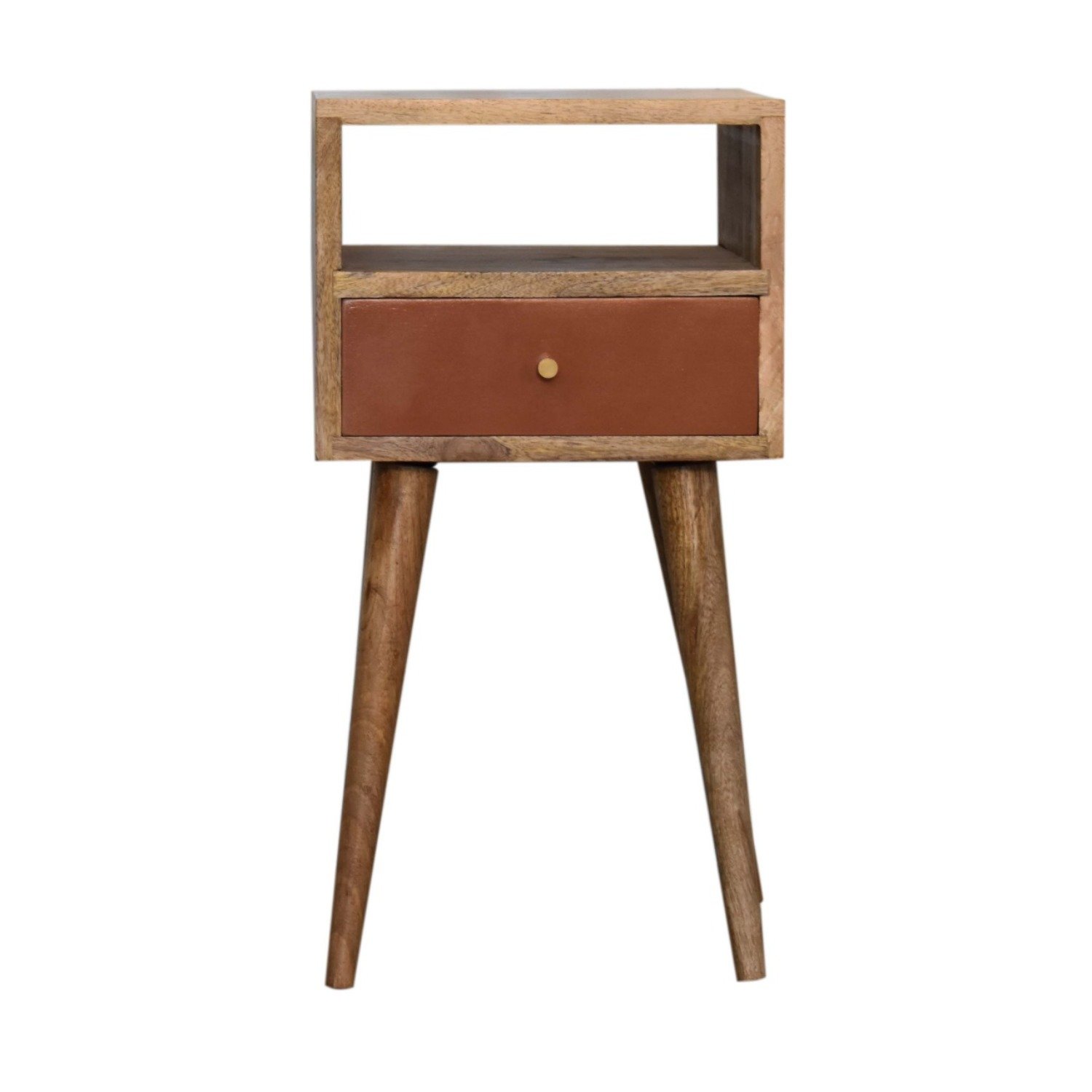 Mini Hand Painted Bedside Table - Brick Red - Image 12