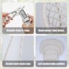 Macrame Hanging Hammock Chair With Cushion, Cotton Rope Swing For Indoor And Outdoor Use, 330 Lbs Capacity - Beige - Image 9