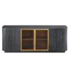 Modern 64" Wavy TV Cabinet With LED Lights - Black - Image 7