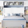 Full Size Bed With All In One Cabinet, Shelf And Sockets, Twin Size Trundle - White - Image 18